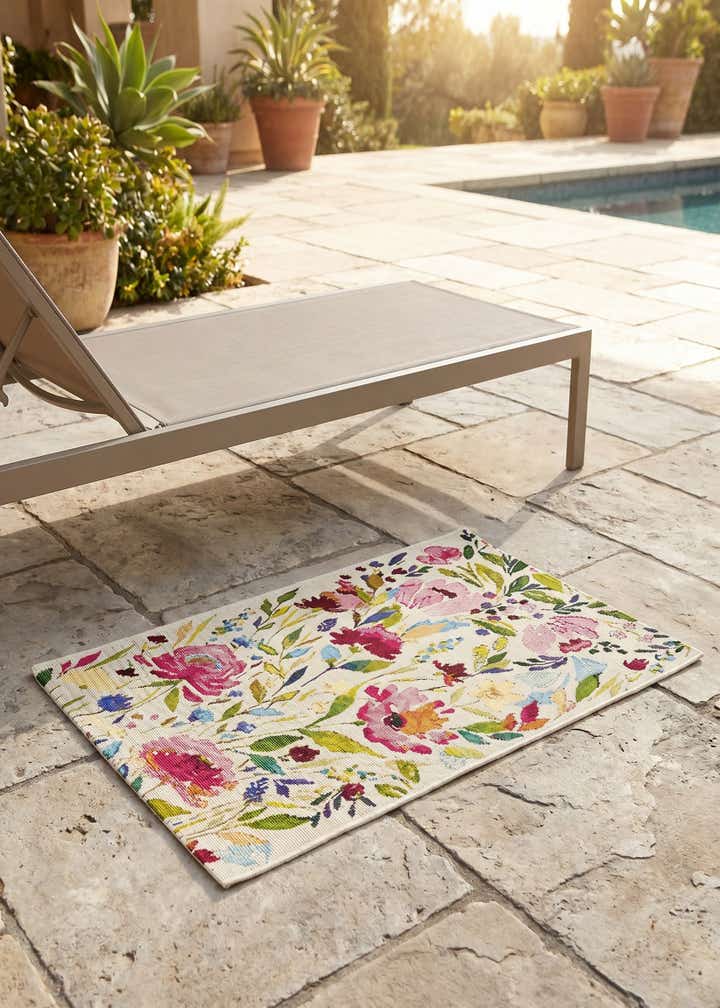 2' x 3' Easy-Clean Botanical Indoor / Outdoor Rug