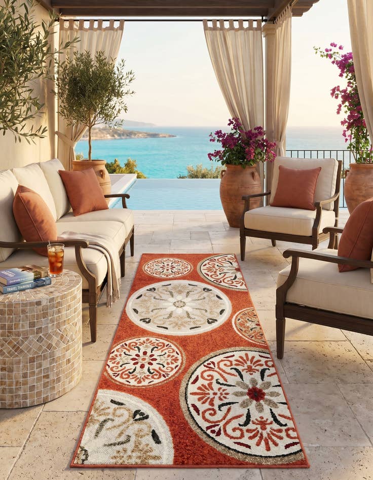 Detail image of 2' x 6' Easy-Clean Modern Indoor / Outdoor Runner Rug