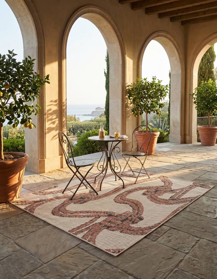 Detail image of 4' x 6' Easy-Clean Coastal Indoor / Outdoor Rug