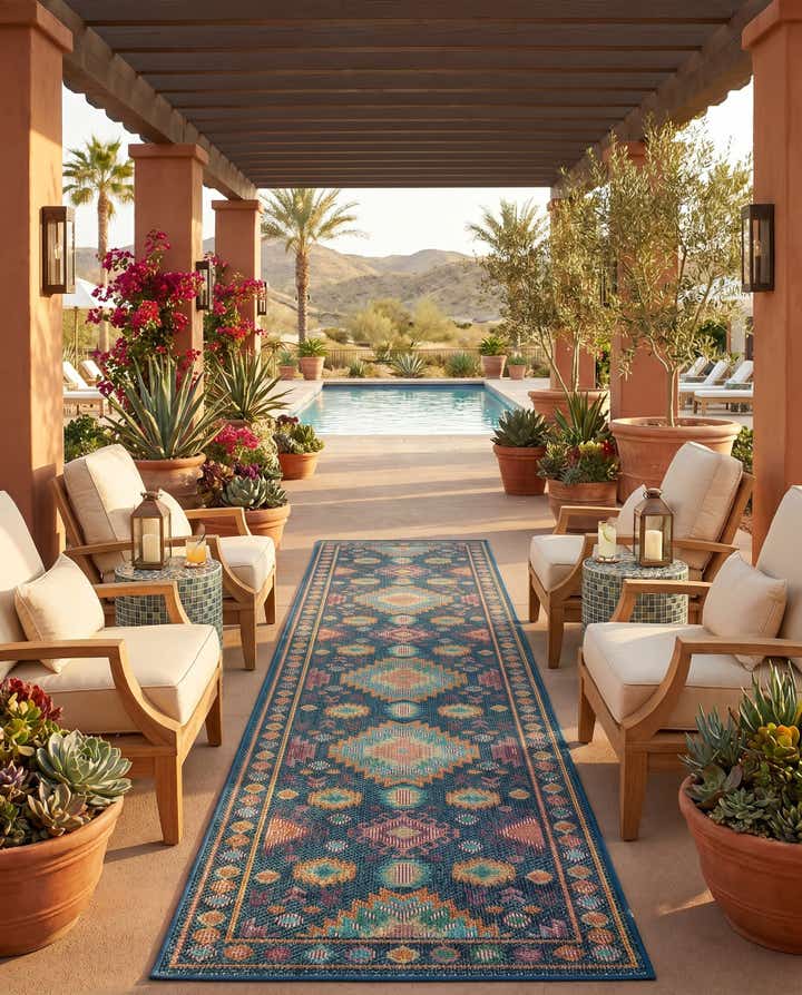 2' 7 x 12' Easy-Clean Baja Indoor / Outdoor Runner Rug