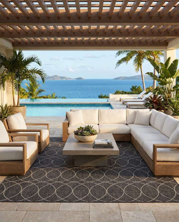 10' x 14' Easy-Clean Lattice Indoor / Outdoor Rug