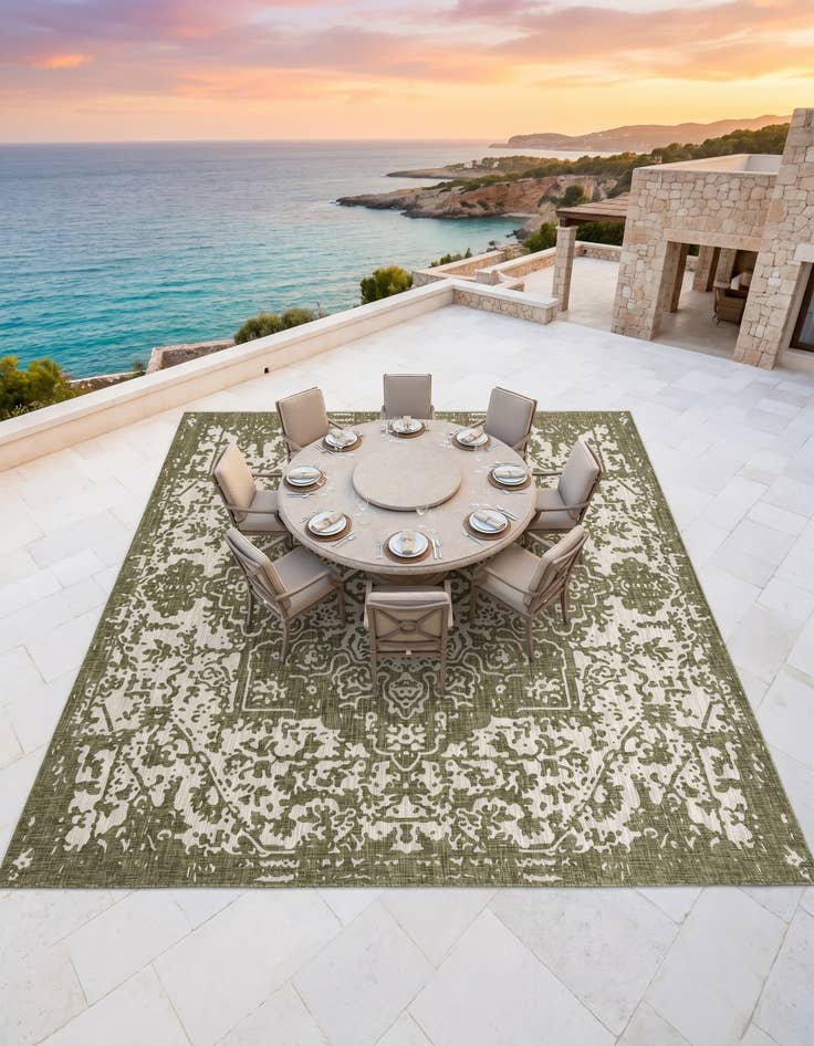 Detail image of 13' x 13' Easy-Clean Jill Zarin Dubai Indoor / Outdoor Square Rug