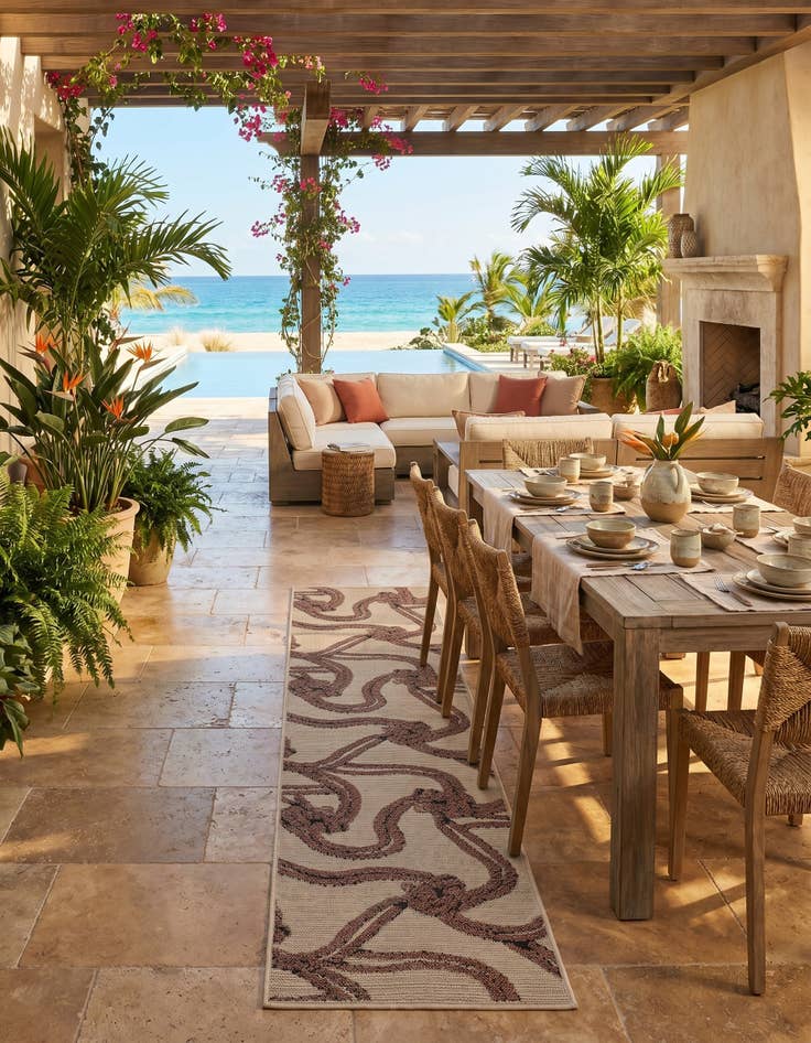 Detail image of 2' x 8' Easy-Clean Coastal Indoor / Outdoor Runner Rug