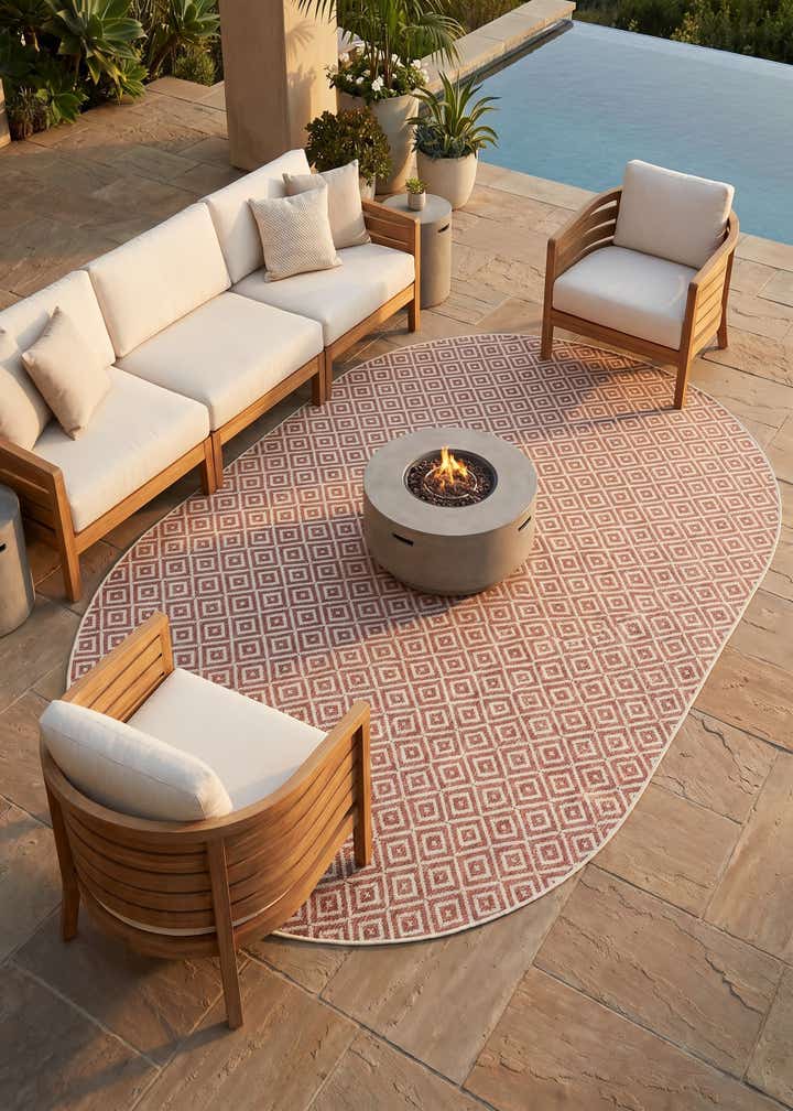 7' 10 x 10' Easy-Clean Jill Zarin Costa Rica Indoor / Outdoor Oval Rug