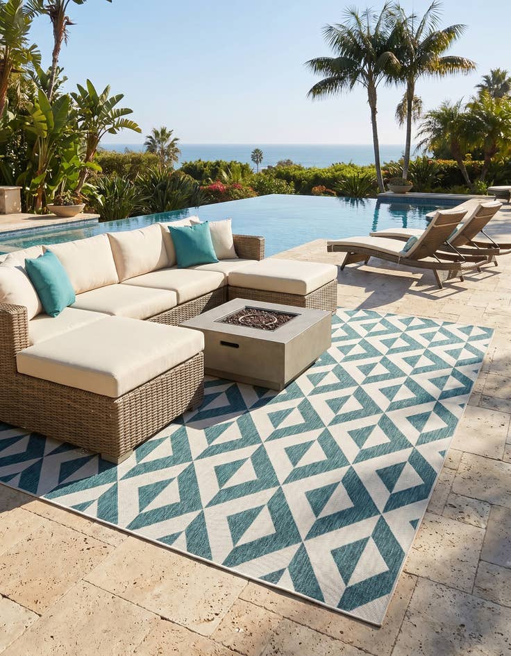 Detail image of 7' 10 x 10' Easy-Clean Jill Zarin Napa Indoor / Outdoor Rug