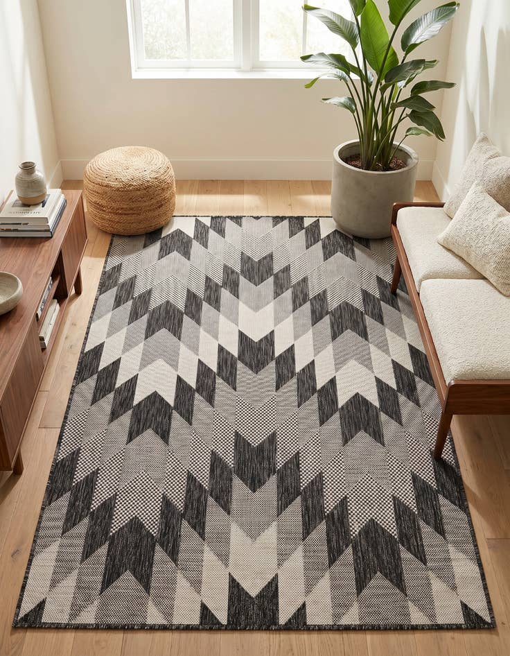 Detail image of 4' x 6' Easy-Clean Modern Indoor / Outdoor Rug