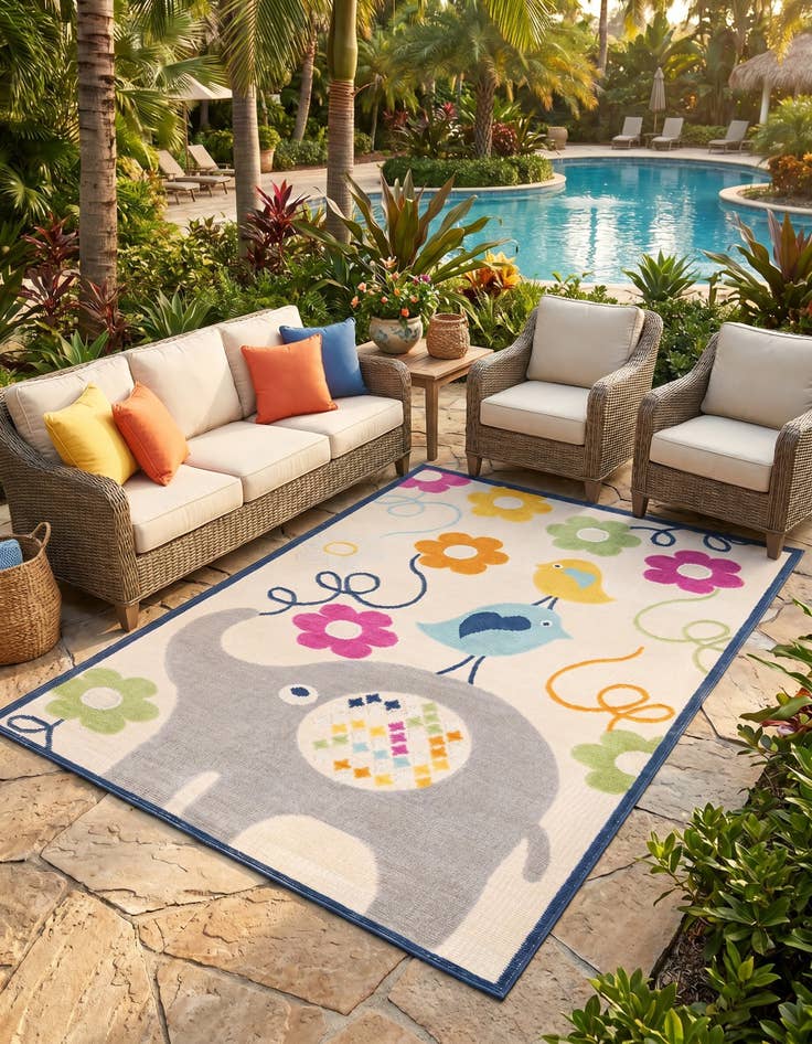 Detail image of 5' 3 x 7' 7 Easy-Clean Indoor / Outdoor Rug