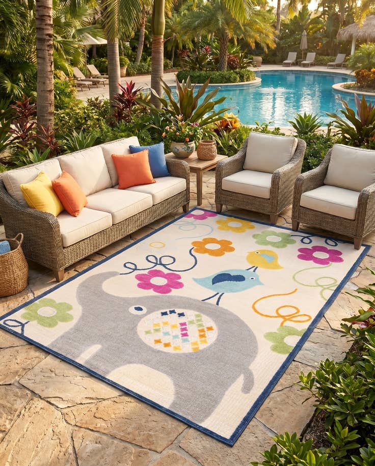 Detail image of 5' 3 x 7' 7 Easy-Clean Indoor / Outdoor Rug