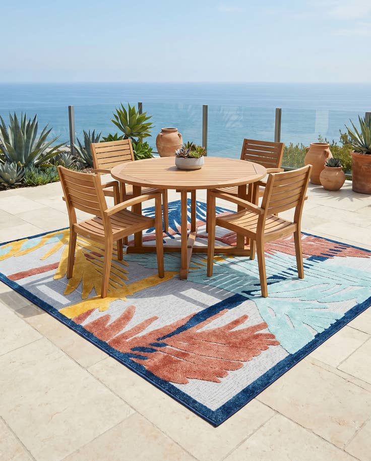 Detail image of 7' 10 x 7' 10 Easy-Clean Belize Indoor / Outdoor Square Rug
