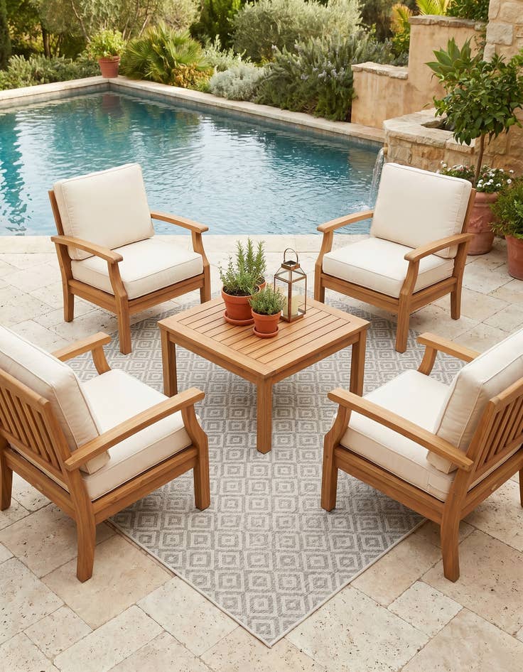 Detail image of 7' 10 x 7' 10 Easy-Clean Jill Zarin Costa Rica Indoor / Outdoor Square Rug