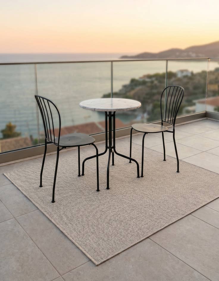 Detail image of 5' 3 x 5' 3 Easy-Clean Solid Indoor / Outdoor Square Rug