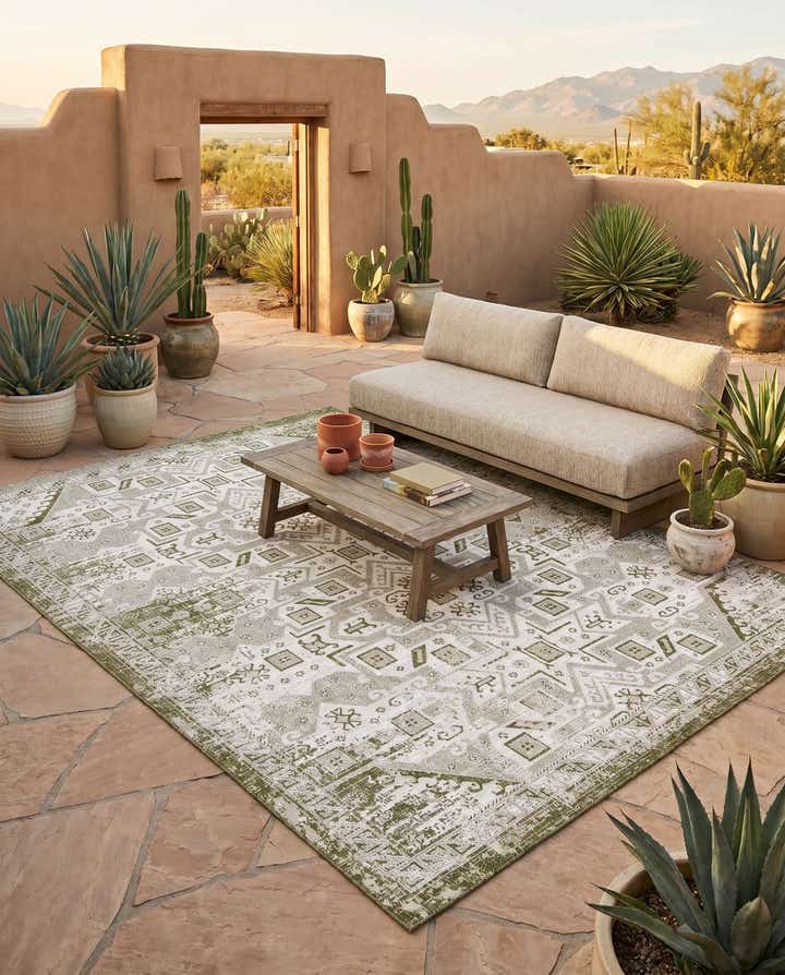 10' x 13' Easy-Clean Aztec Indoor / Outdoor Rug