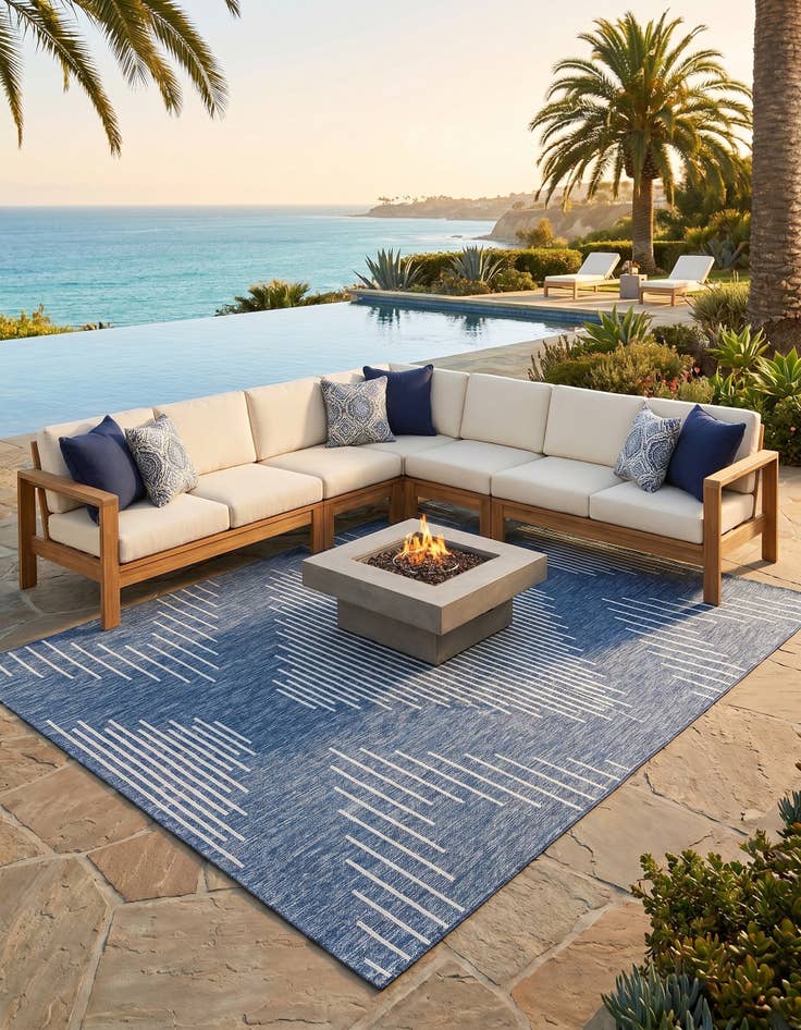Detail image of 7' x 10' Easy-Clean Modern Indoor / Outdoor Rug