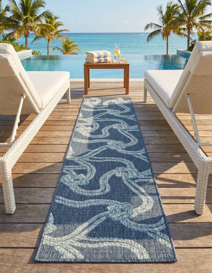 Detail image of 2' x 8' Easy-Clean Coastal Indoor / Outdoor Runner Rug
