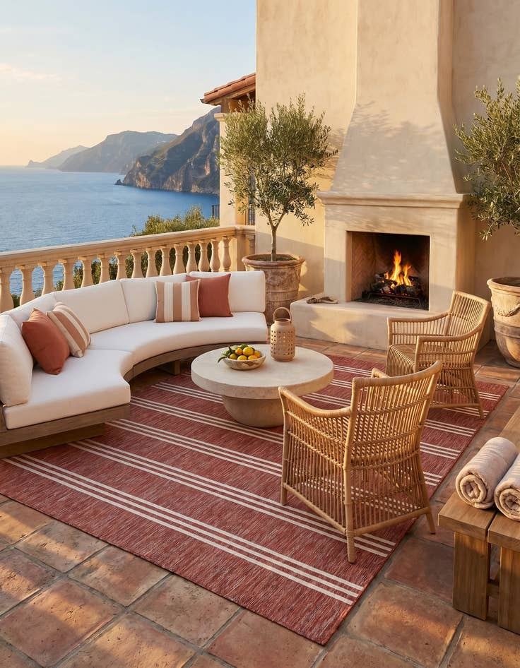 Detail image of 7' 10 x 10' Easy-Clean Jill Zarin Anguilla Indoor / Outdoor Rug