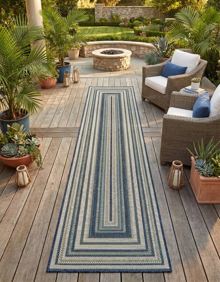 Detail image of 2' 7 x 12' Easy-Clean Baja Indoor / Outdoor Runner Rug