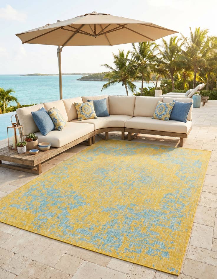 Detail image of 7' x 10' Easy-Clean Jill Zarin Dubai Indoor / Outdoor Rug