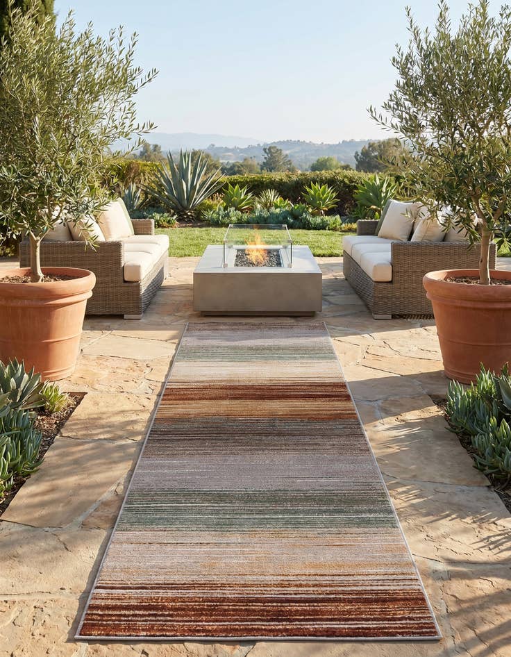 Detail image of 2' 7 x 10' Easy-Clean Modern Indoor / Outdoor Runner Rug