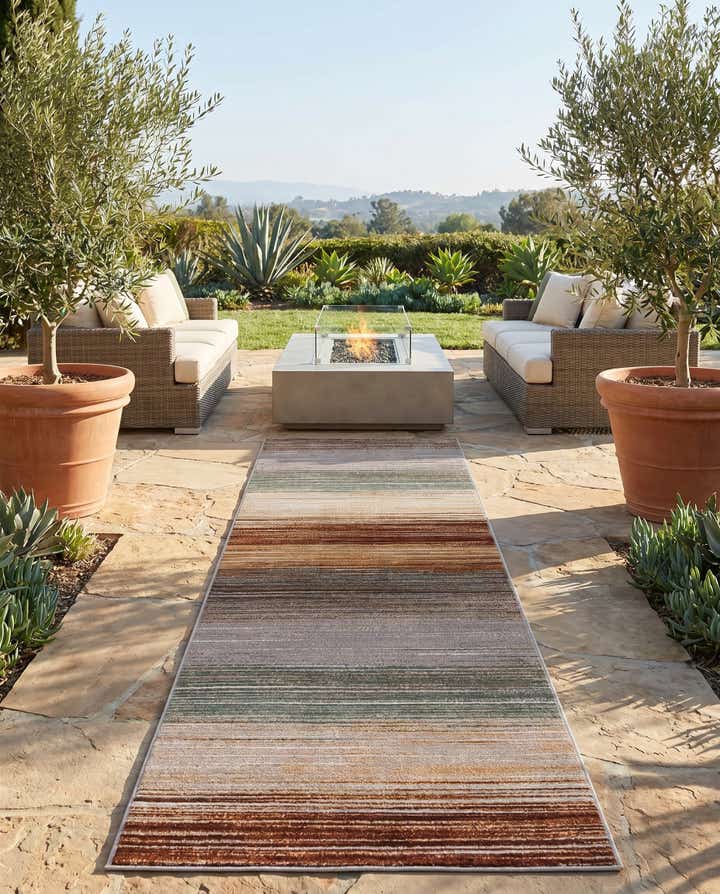 2' 7 x 10' Easy-Clean Modern Indoor / Outdoor Runner Rug