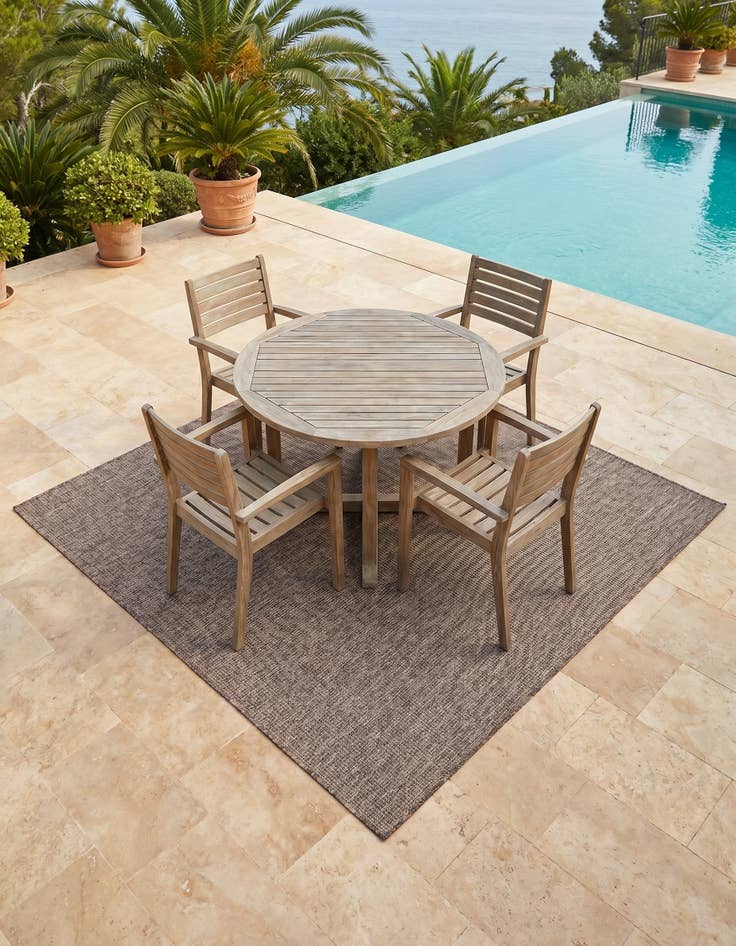 Detail image of 6' x 6' Easy-Clean Solid Indoor / Outdoor Square Rug