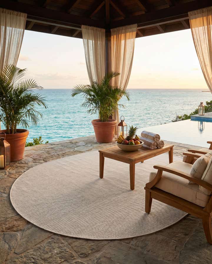 7' 10 x 10' Easy-Clean Solid Indoor / Outdoor Oval Rug