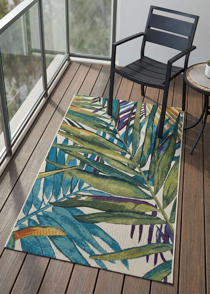 3' 3 x 5' 3 Easy-Clean Botanical Indoor / Outdoor Rug
