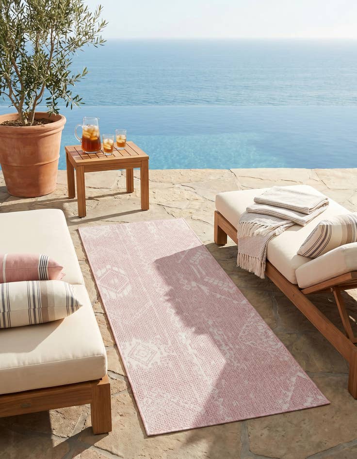 Detail image of 2' x 8' Easy-Clean Bohemian Indoor / Outdoor Runner Rug