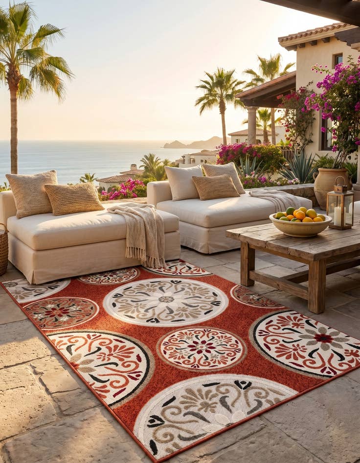 Detail image of 5' x 8' Easy-Clean Modern Indoor / Outdoor Rug