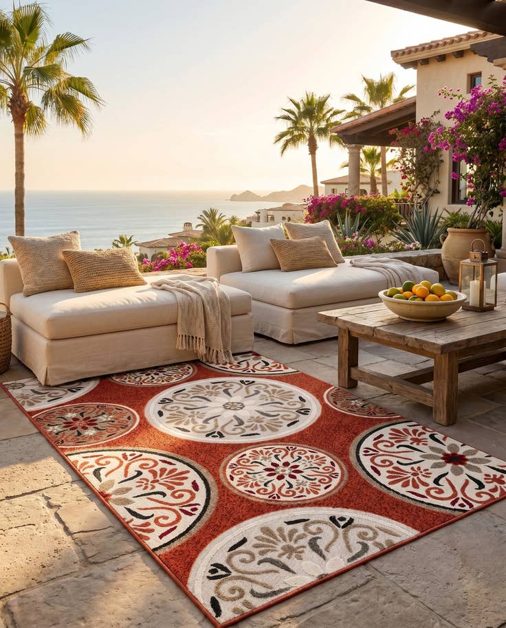 Detail image of 5' x 8' Easy-Clean Modern Indoor / Outdoor Rug