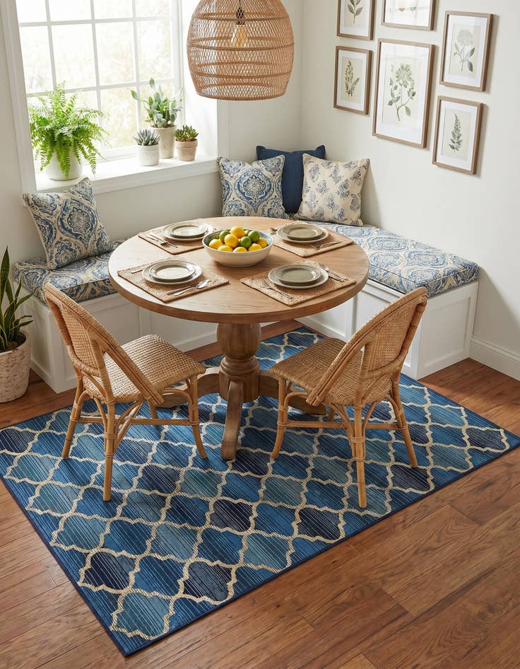 Detail image of 4' x 6' Easy-Clean Lattice Indoor / Outdoor Rug