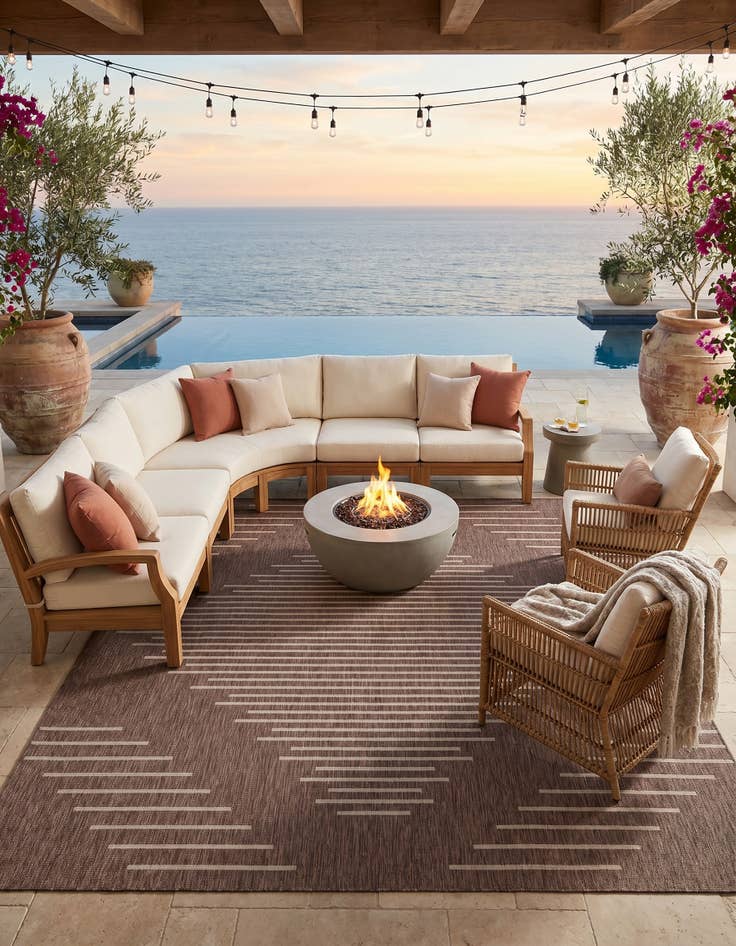 Detail image of 10' 8 x 10' 8 Easy-Clean Modern Indoor / Outdoor Square Rug