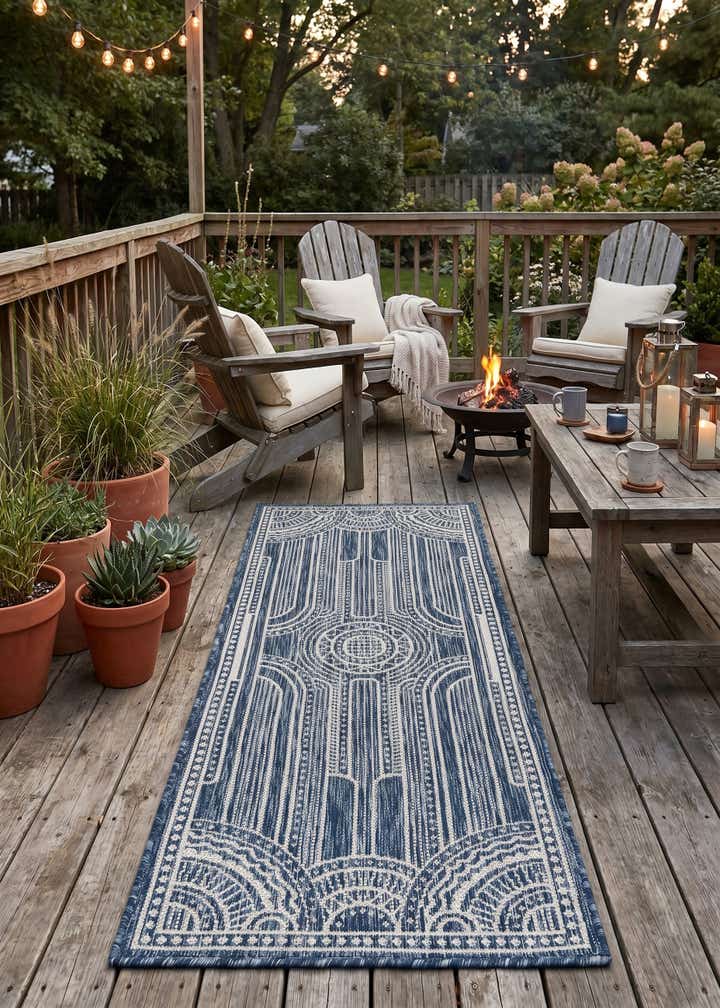 2' x 5' 3 Easy-Clean Traditional Indoor / Outdoor Runner Rug