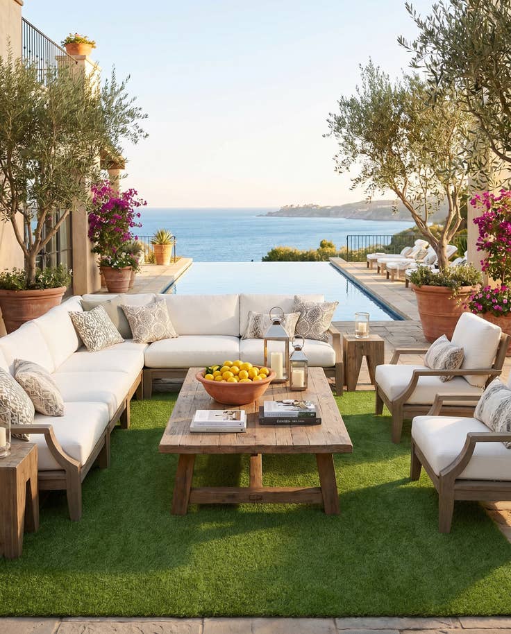 Detail image of 10' x 14' Easy-Clean Grass Indoor / Outdoor Rug