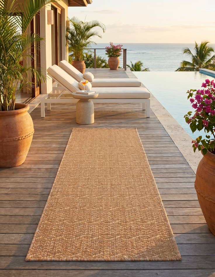 Detail image of 2' 2 x 6' Easy-Clean Modern Indoor / Outdoor Runner Rug