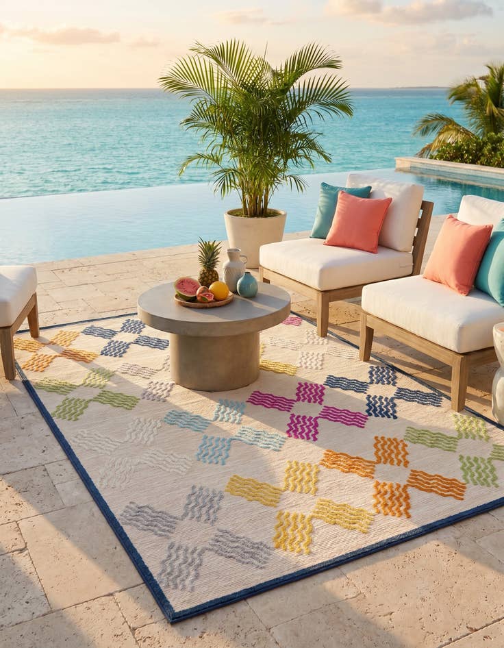 Detail image of 5' x 7' 7 Easy-Clean Indoor / Outdoor Rug