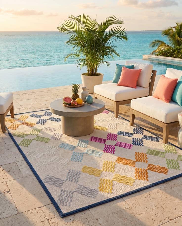 Detail image of 5' x 7' 7 Easy-Clean Indoor / Outdoor Rug