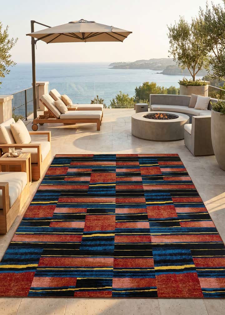 9' x 12' Easy-Clean Modern Indoor / Outdoor Rug