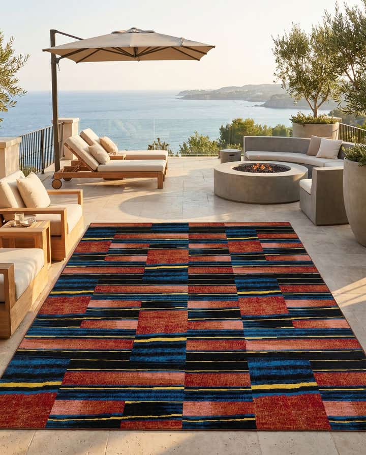 9' x 12' Easy-Clean Modern Indoor / Outdoor Rug