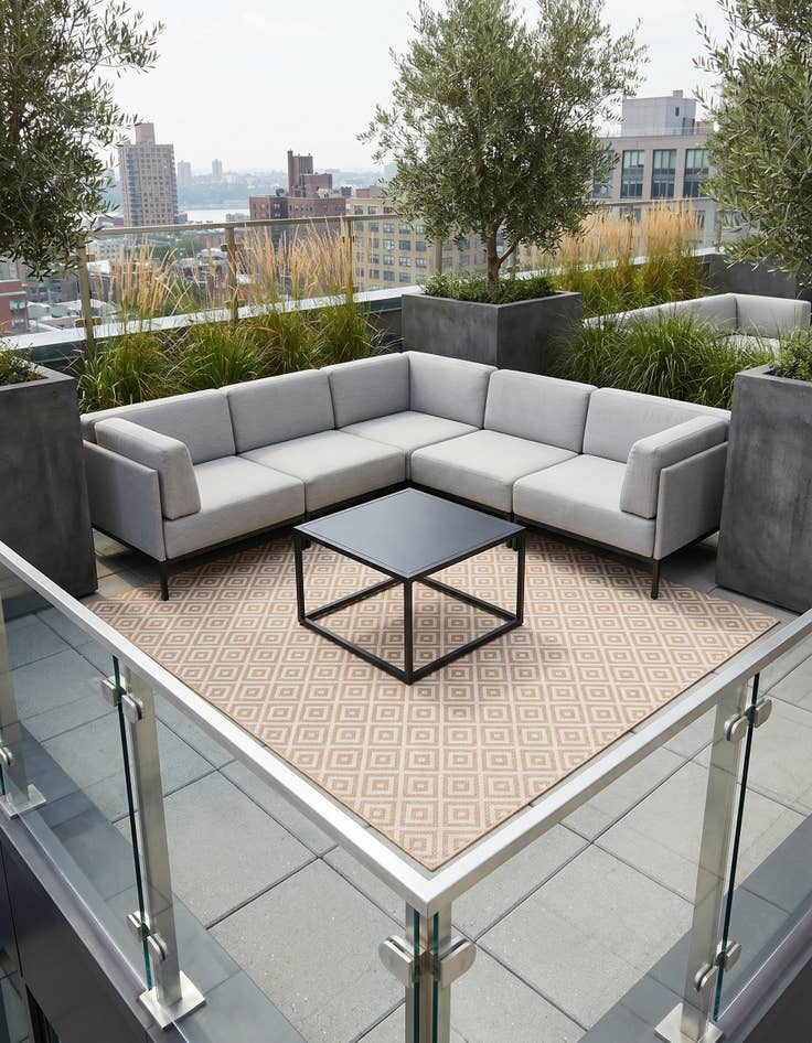 Detail image of 7' 10 x 7' 10 Easy-Clean Jill Zarin Costa Rica Indoor / Outdoor Square Rug