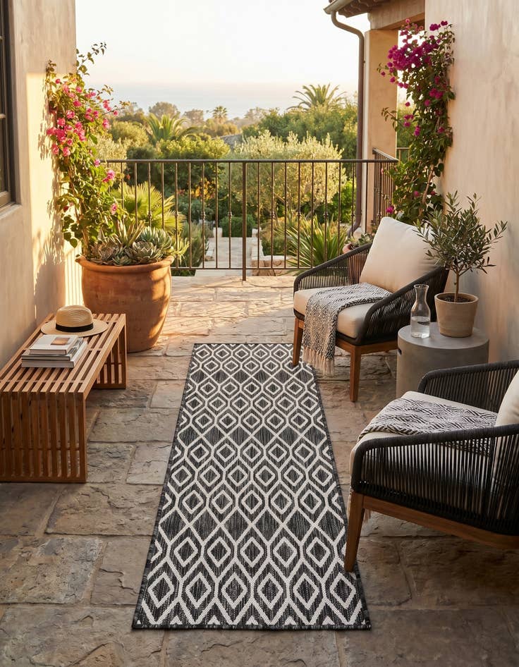 Detail image of 2' x 6' Easy-Clean Jill Zarin Turks and Caicos Indoor / Outdoor Runner Rug