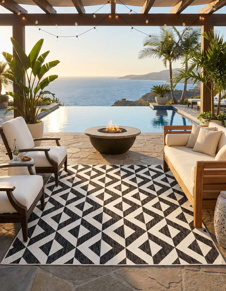 Detail image of 7' 10 x 10' Easy-Clean Jill Zarin Napa Indoor / Outdoor Rug