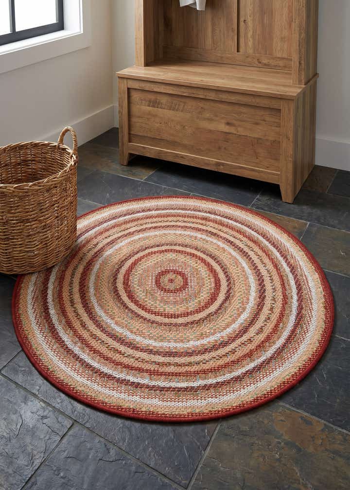 3' 3 x 3' 3 Easy-Clean Baja Indoor / Outdoor Round Rug