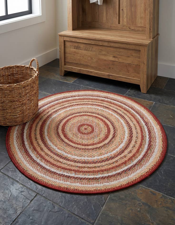 Detail image of 3' 3 x 3' 3 Easy-Clean Baja Indoor / Outdoor Round Rug