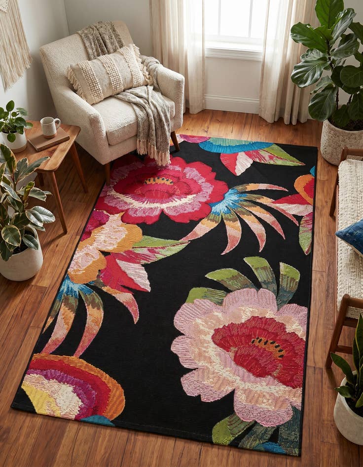 Detail image of 3' 3 x 5' 3 Easy-Clean Botanical Indoor / Outdoor Rug