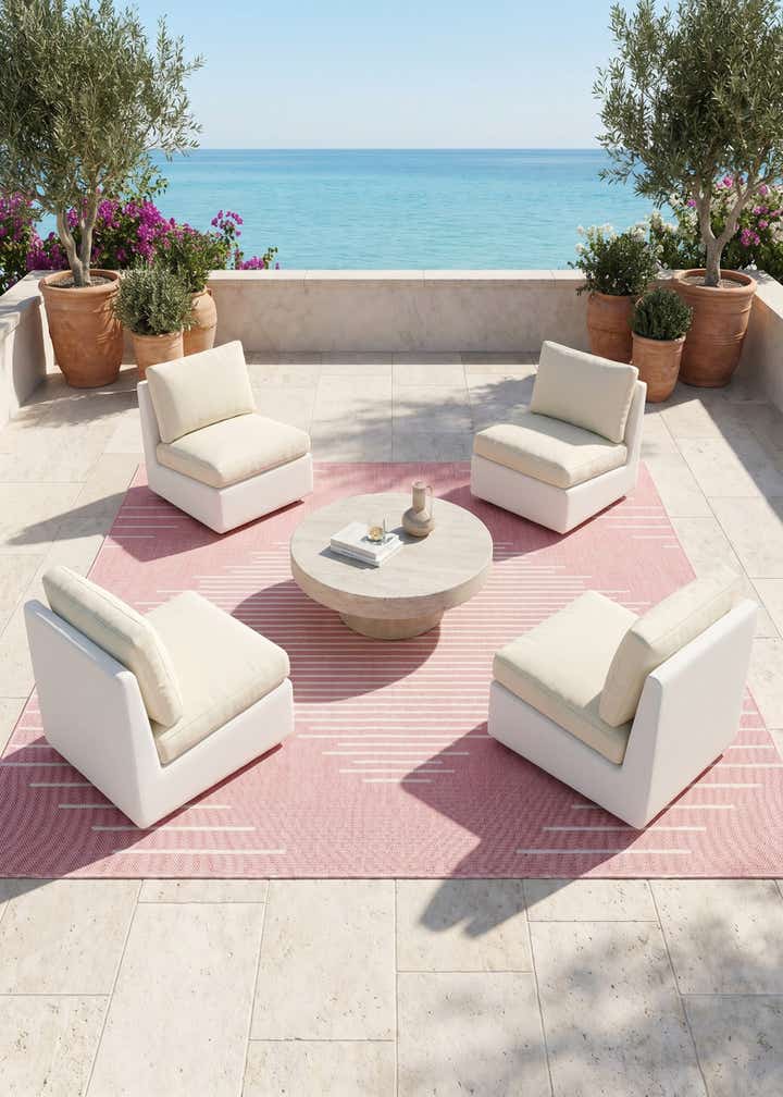 10' 8 x 10' 8 Easy-Clean Modern Indoor / Outdoor Square Rug