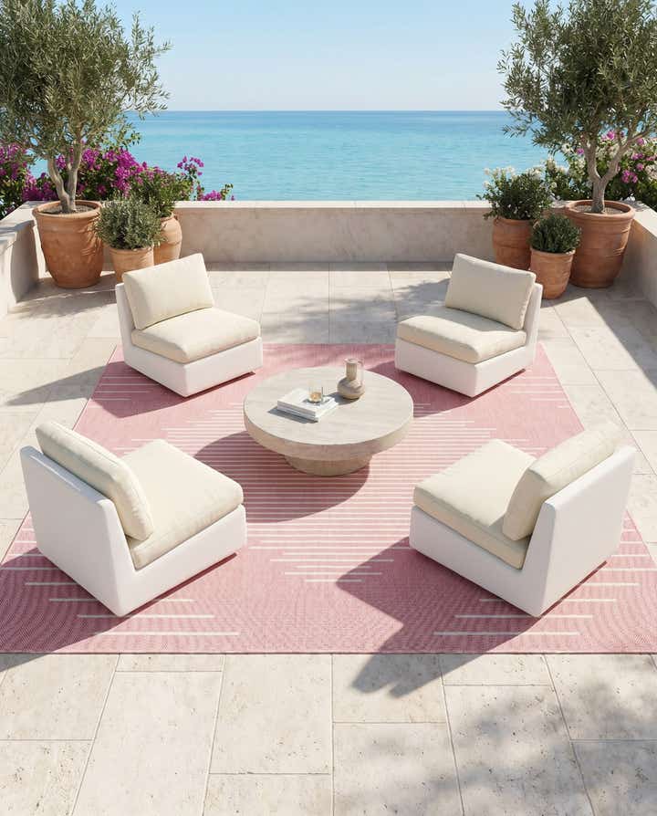 10' 8 x 10' 8 Easy-Clean Modern Indoor / Outdoor Square Rug