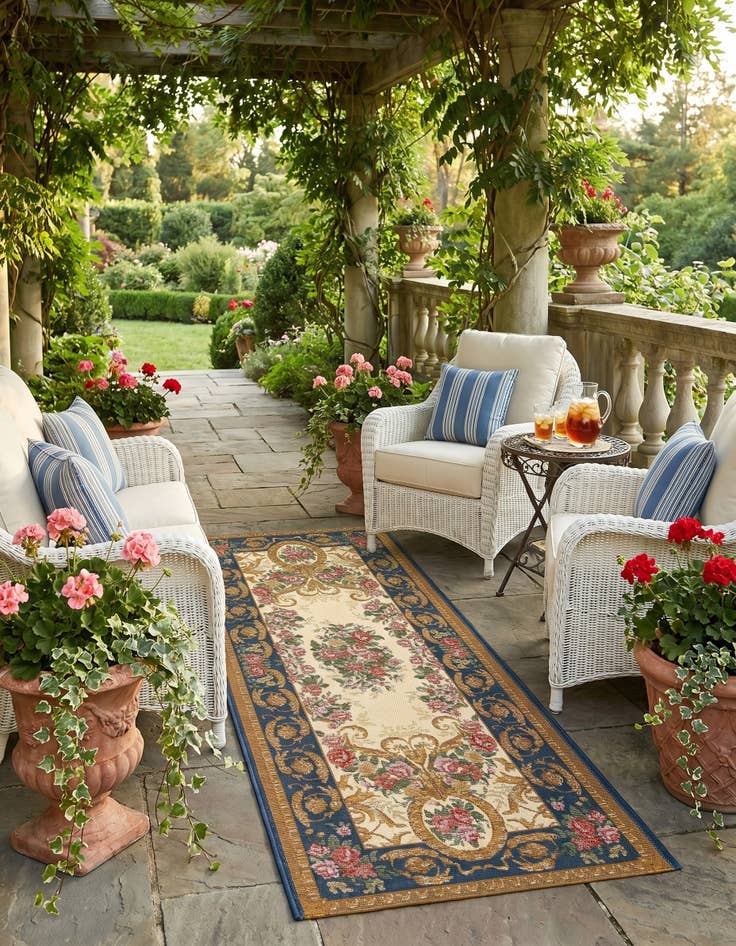 Detail image of 2' x 5' Easy-Clean Traditional Indoor / Outdoor Runner Rug