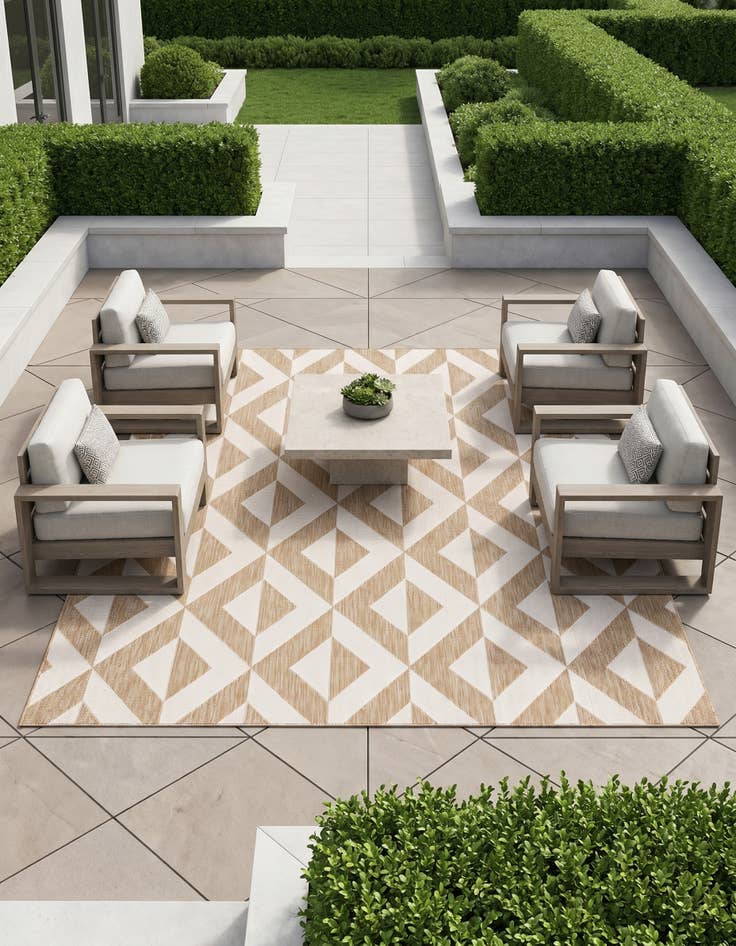Detail image of 7' 10 x 7' 10 Easy-Clean Jill Zarin Napa Indoor / Outdoor Square Rug