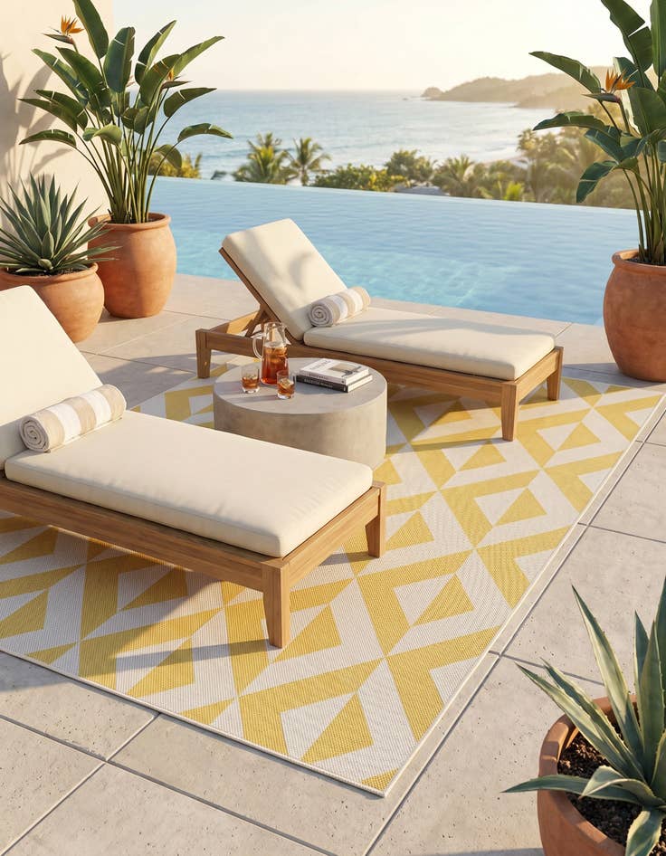 Detail image of 5' 3 x 8' Easy-Clean Jill Zarin Napa Indoor / Outdoor Rug