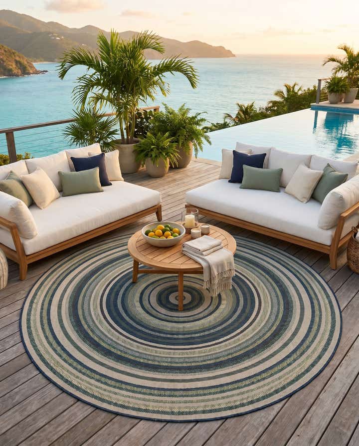 10' x 10' Easy-Clean Baja Indoor / Outdoor Round Rug